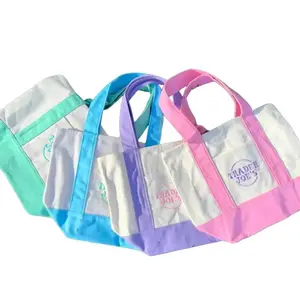 (small-sized bag)Set of Four Trader Joe's Mini Canvas Totes Bags