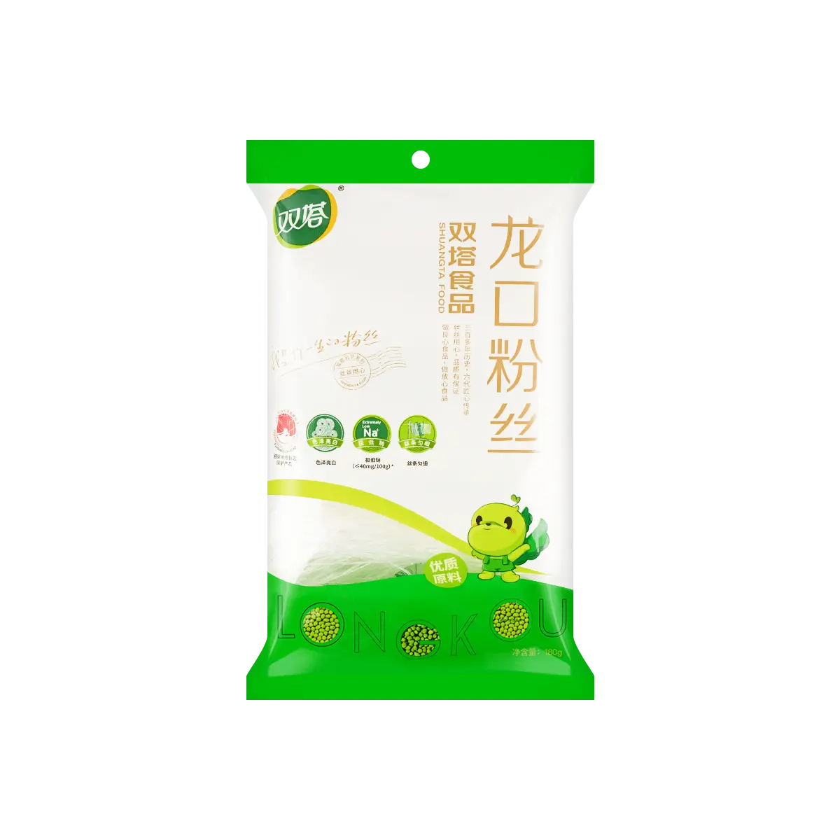 Double Pagoda Longkou Vermicelli Glass Noodles 180g - Authentic Chinese Mung Bean Starch Noodles for Stir-fry, Hot Pot, Soups