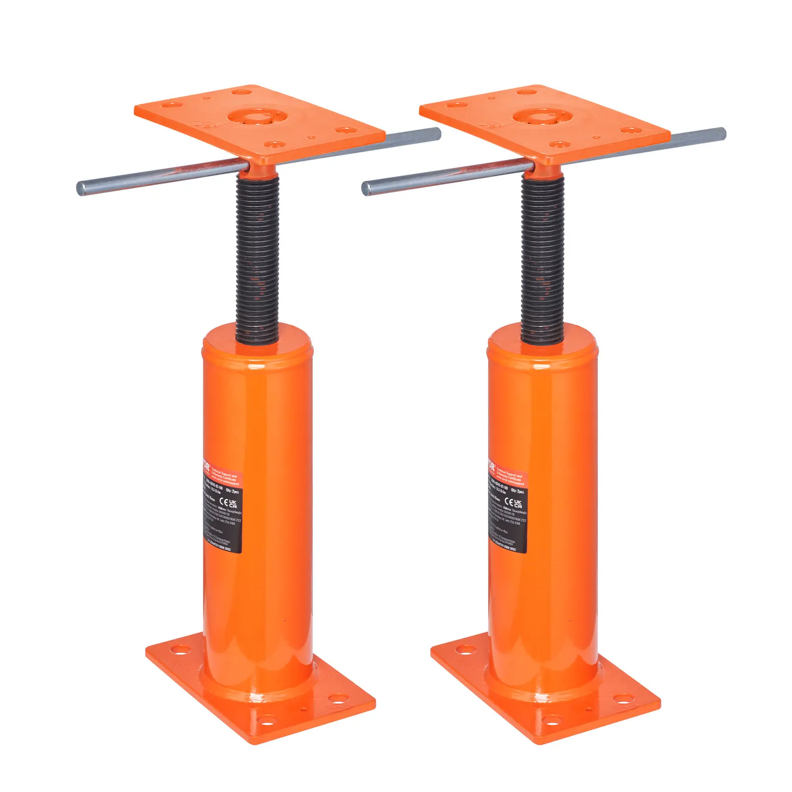 VEVOR 2-Pack Welded Base Steel Telescoping House Floor Jacks, Welded Jacks & Accessories, 12-16 in Adjustable Height Design, 4399.85 kg/9700 lbs Max Load Per Unit, Beam Leveling & Basement Heavy Lifting Temporary Support Tools