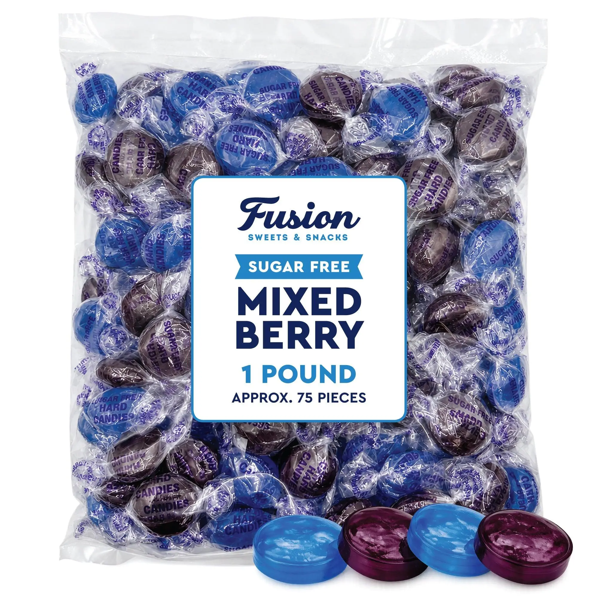 Sugar Free Mixed Berry Hard Candy – 1 lb Bulk Bag, Individually Wrapped Keto & Diabetic‑Friendly Low‑Carb Zero Sugar Gourmet Flavored Discs
