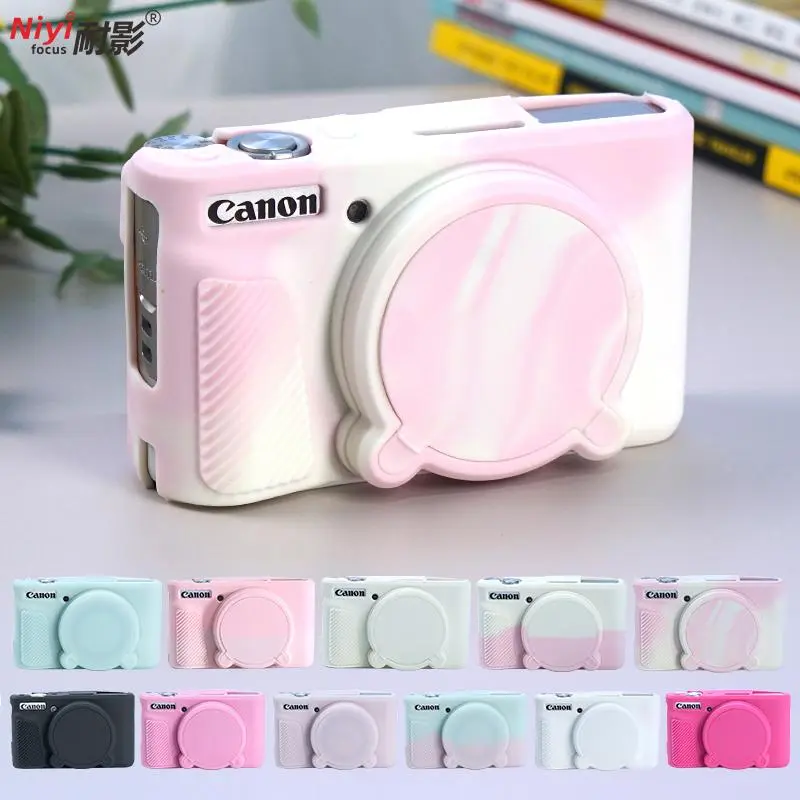 Silicone Full Body Camera Case for Canon SX730-SX740, Soft Dustproof Waterproof Protector Cover with Baseplate, Handheld Camera Accessory for Photography Protection, Accessories