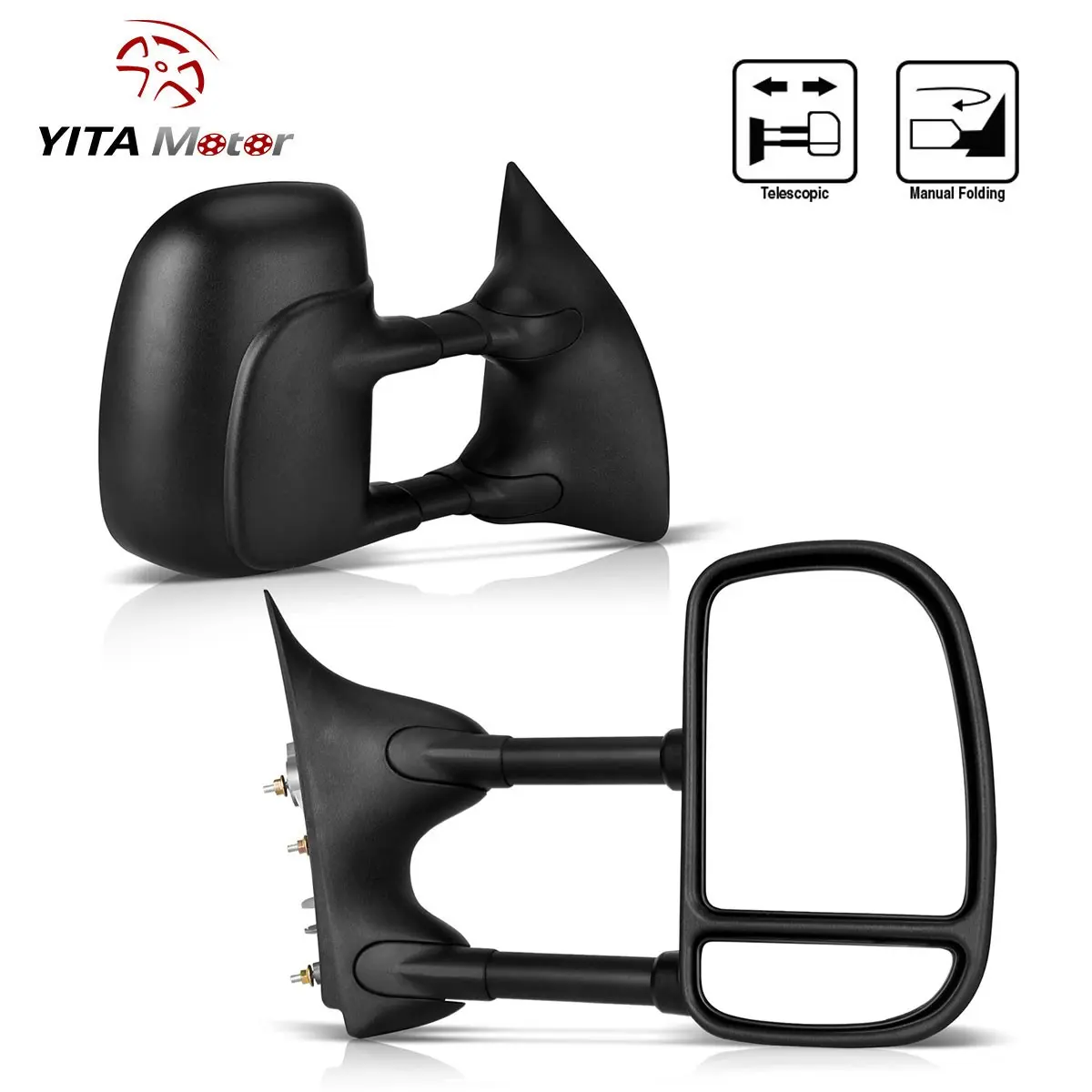 YITAMOTOR Pair Manual Tow Mirrors for 1999-2016 Ford F250 F350 F450 F550 SuperDuty Manual Telescoping Side View Mirror