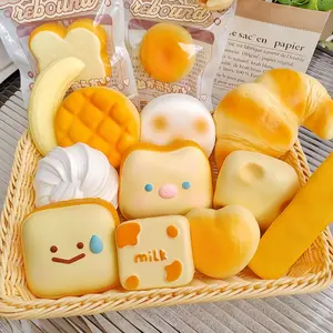 1 Count Realistic Bread Toast Slow Bounce Stress Relief Toy, Scented Soft Squishy Animal Face Toast Bread, Cute Food Simulation Toy, Kawaii Squishies, Stress Relieving Accessory