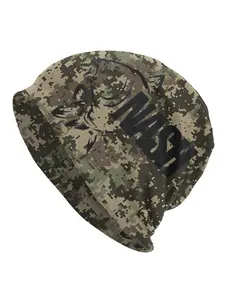 Men'S Fishing Beanie Hat - Camouflage Skull Cap with Fish Design, Warm Winter Knit Beanie for Outdoor Activities, Hunting, Fishing - Green/Brown/ Camo Pattern - Novelty Cold Weather Headwear, Hunting Gear, Trendy Skullie, Cozy Fabric