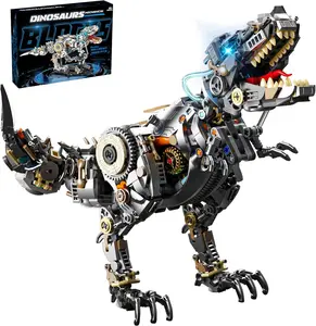 Toysbuild Mechanical Tyrannosaurus Dinosaur Building Blocks Set - 1268PCS Futuristic ABS Plastic Model Kit, Articulated Joints, Adult Home Decor Gift