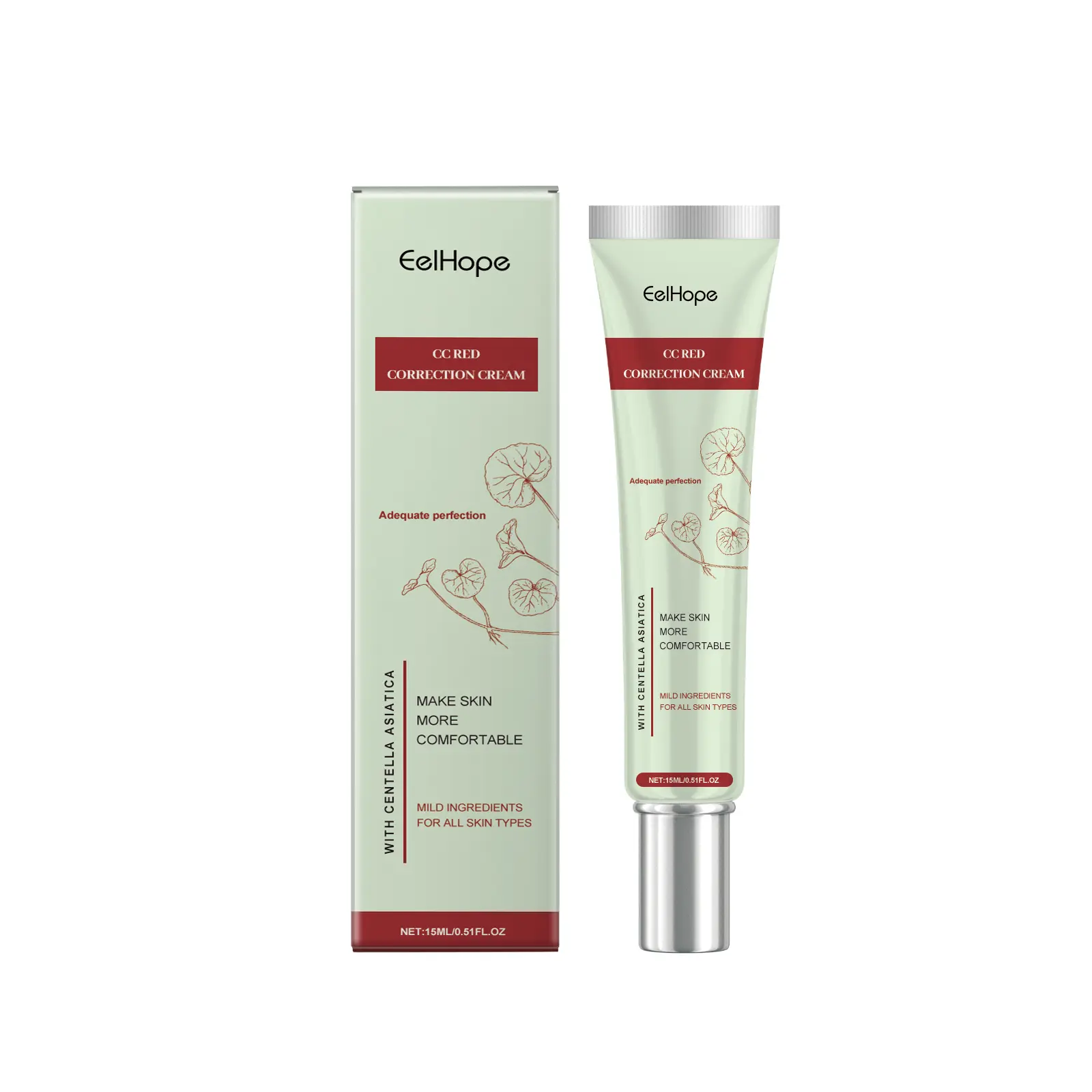 Eelhope Centella CC Cream - Gentle Moisturizing Hydrating Concealer Foundation for Bare Makeup, Brightening, Evens Tone, Smoothes Skin, Creates Flawless Base, Long Time Lock Water, Even Skin Tone, Centella Extract, Conceals Blemish, Smoothening, Bb & Cc C
