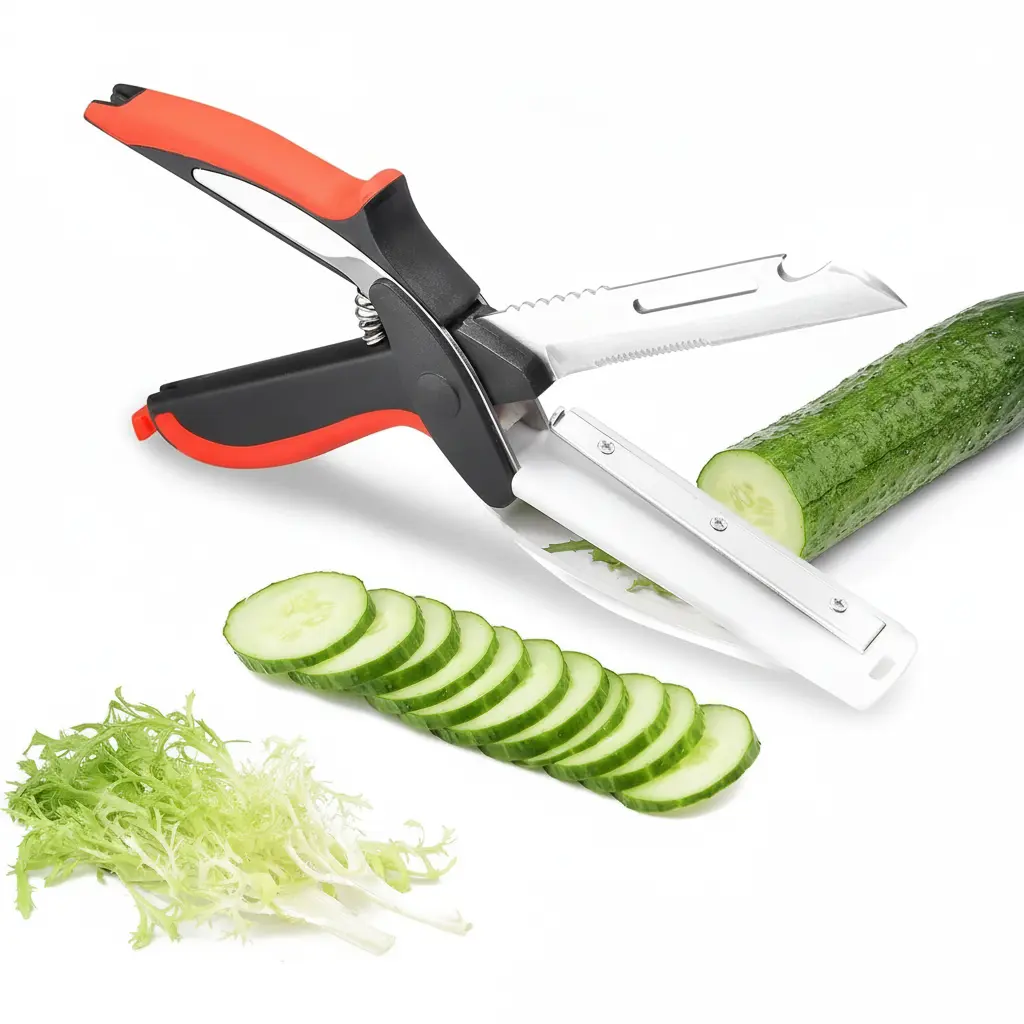 6-in-1 Kitchen Scissors & Cutting Board Combo (Upgraded Gen 2) – All-in-One Food Cutter for Meat, Vegetables, Cheese & Fruit | Sharp Stainless Steel, Easy to Use