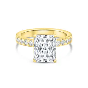 The Kylie - Gold | Modern Gents Statement Radiant Cut Ring | 18k Gold Plated 925 Sterling Silver Everyday Jewelry