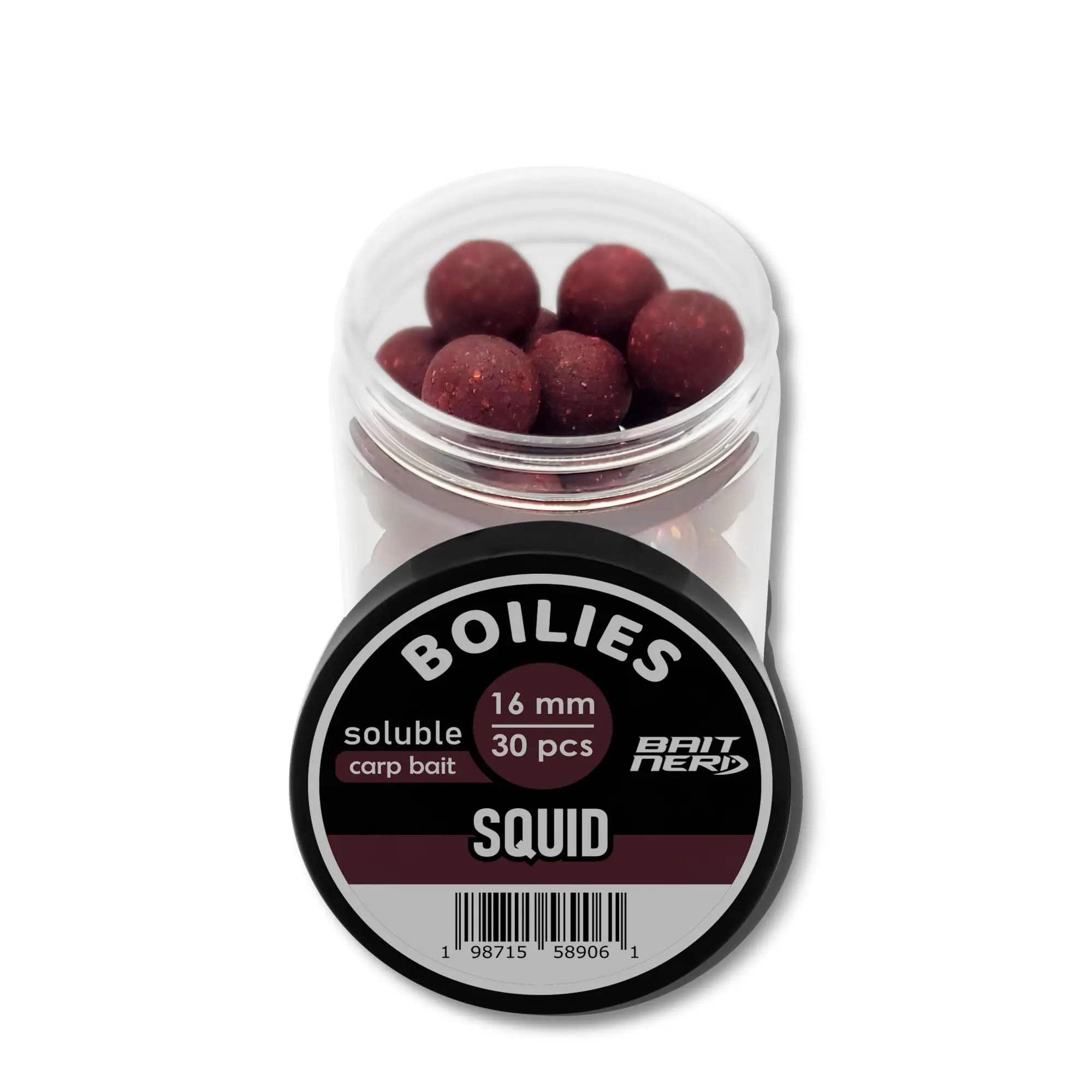 Bait Nerd 30pcs, 16mm, Natural Premium Soluble Boilies | Carp Fishing Bait | for Hair Rig, Chod Rig, Flat Feeder | Carp, Buffalo, Catfish
