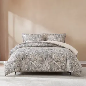 Lush Decor x Chuks Collins Umbra Bloom Comforter Set 3-Piece Woven Linen Blend with Mushroom Cap Inspired Design OEKO-TEX Certified Year-Round Comfort