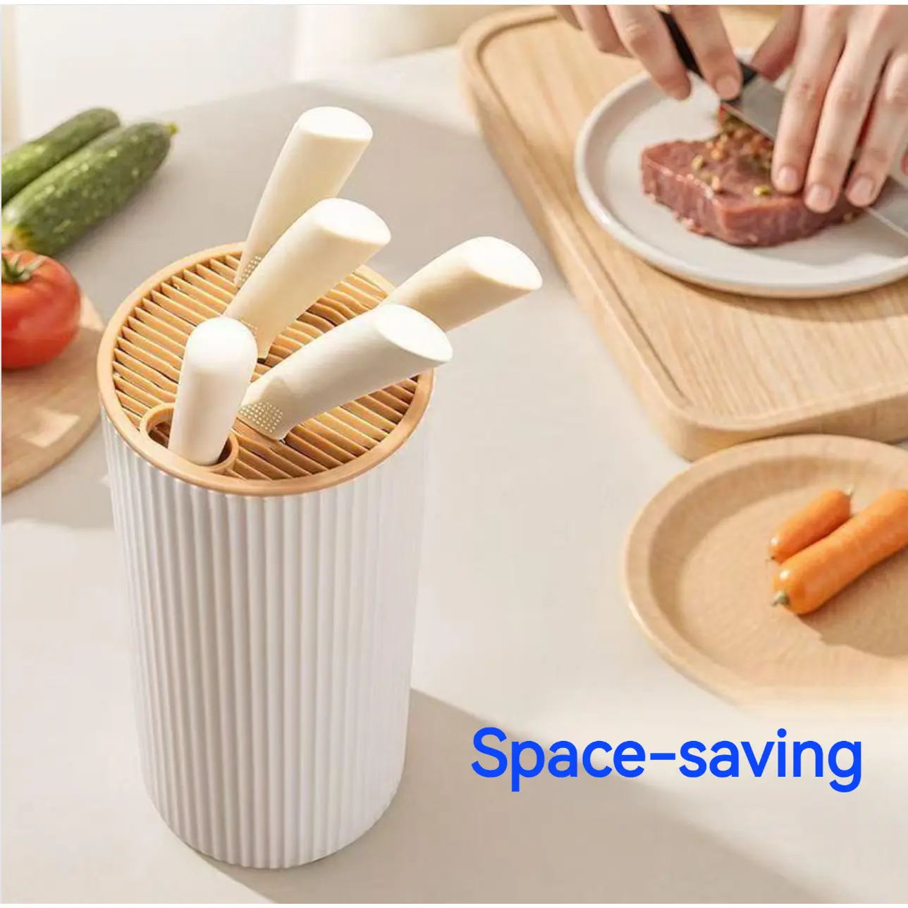 Universal Knife Holder for Kitchen Counter, Slot-Free Knife Block Organizer, Space-Saving Safe Storage for Kitchen Kitchenware Knifeholder, Cutting(no Knives)