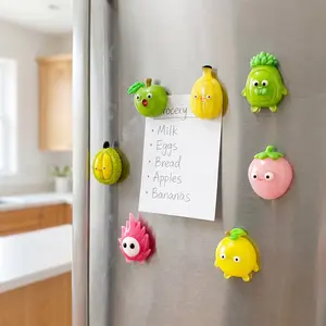Cute Fruit-Shaped Refrigerator Magnets Set, Fix Notes & Photos, Decorate Kitchen Office Fridge Storage, Fun Magnetic Field Accessories