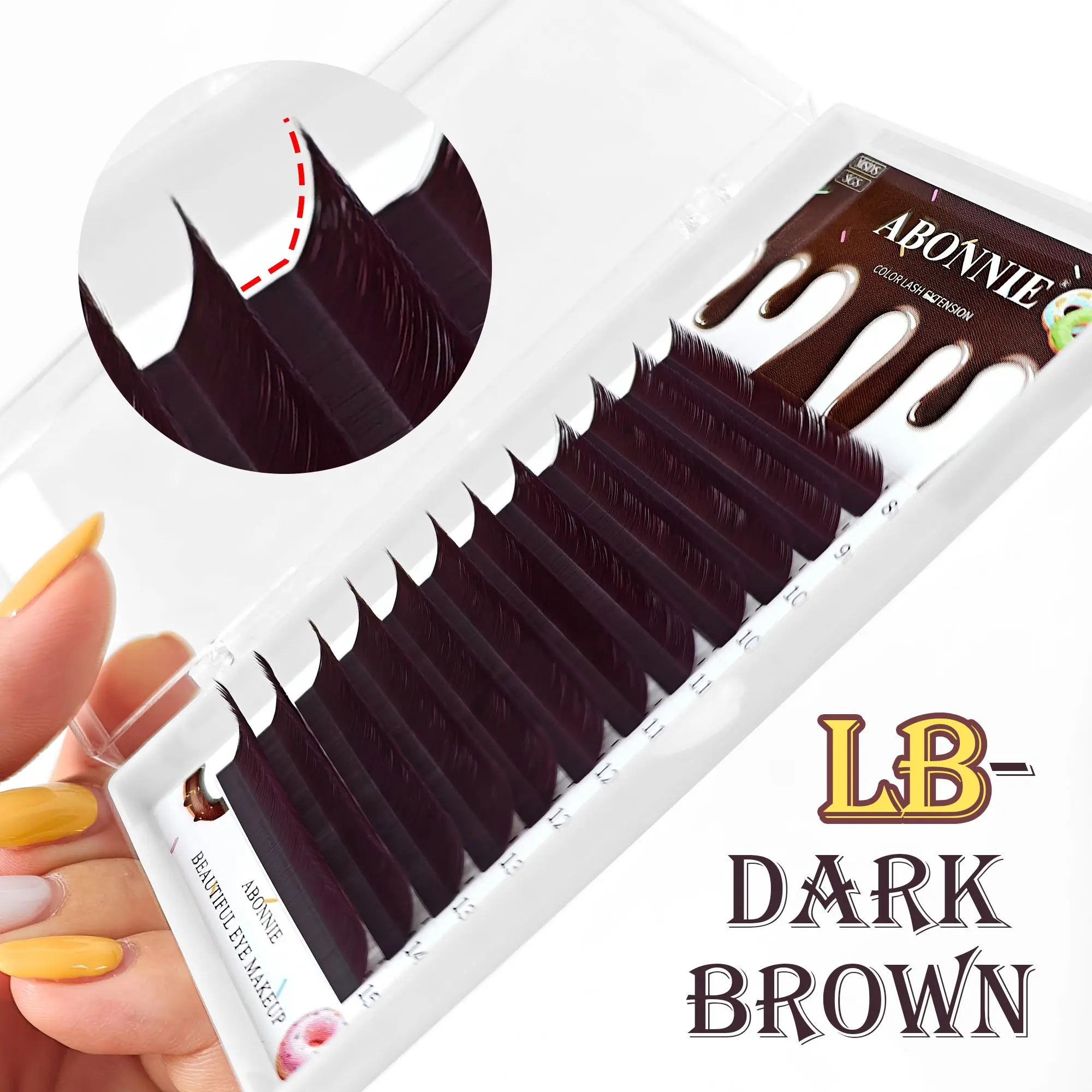 Abonnie LB Dark Brown Lashes Brown Color Classic Eyelash Extensions Foxy Eye Fluffy Individual Eyelashes 2026 New