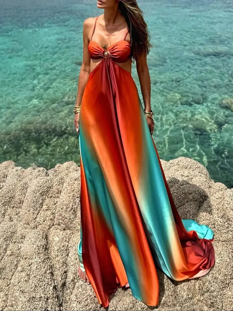 long summer dress cut out - TikTok Shop