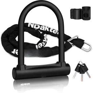 Locks Heavy Duty Anti ,  U Lock with 4FT Chain and Bracket,15mm Shackle Electric Bicycle Lock for Scooter, 3   Wheel Lock for Ebike, Moped, Tricycle