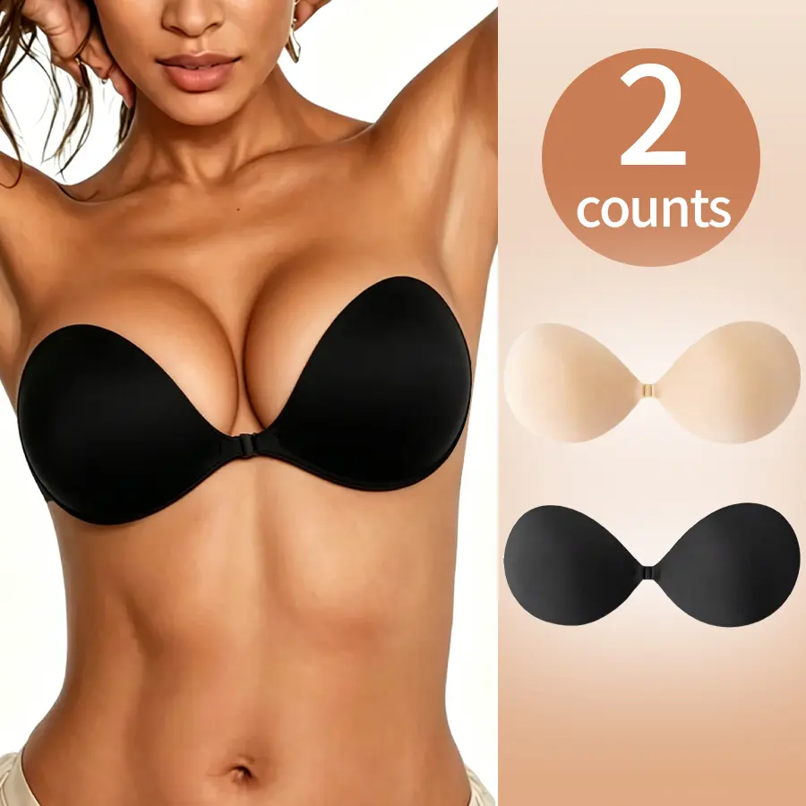 Women’s silicone push-up breast adhesive patch, lightweight breathable self-adhesive breast sticker, medical-grade non-toxic skin-friendly adhesive, washable and reusable, invisible seamless coverage breast sticker for women’s outfits