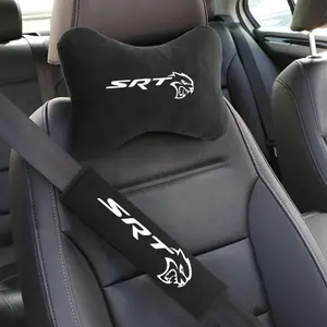 Car Seat Headrest Rest Neck Pillow Cushion Seat Belt Shoulder Pad For Dodge SRT RAM CHALLERGER SRT6 Automotive Auto Interior Accessories