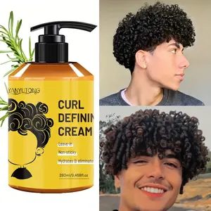 280ml Men's Hair Curling Cream, Defining Styling Cream, suitable for Curly Fade, Classic Afro, enhances hair curliness, deeply moisturizes, nourishes hair, controls frizz, and makes hair smooth