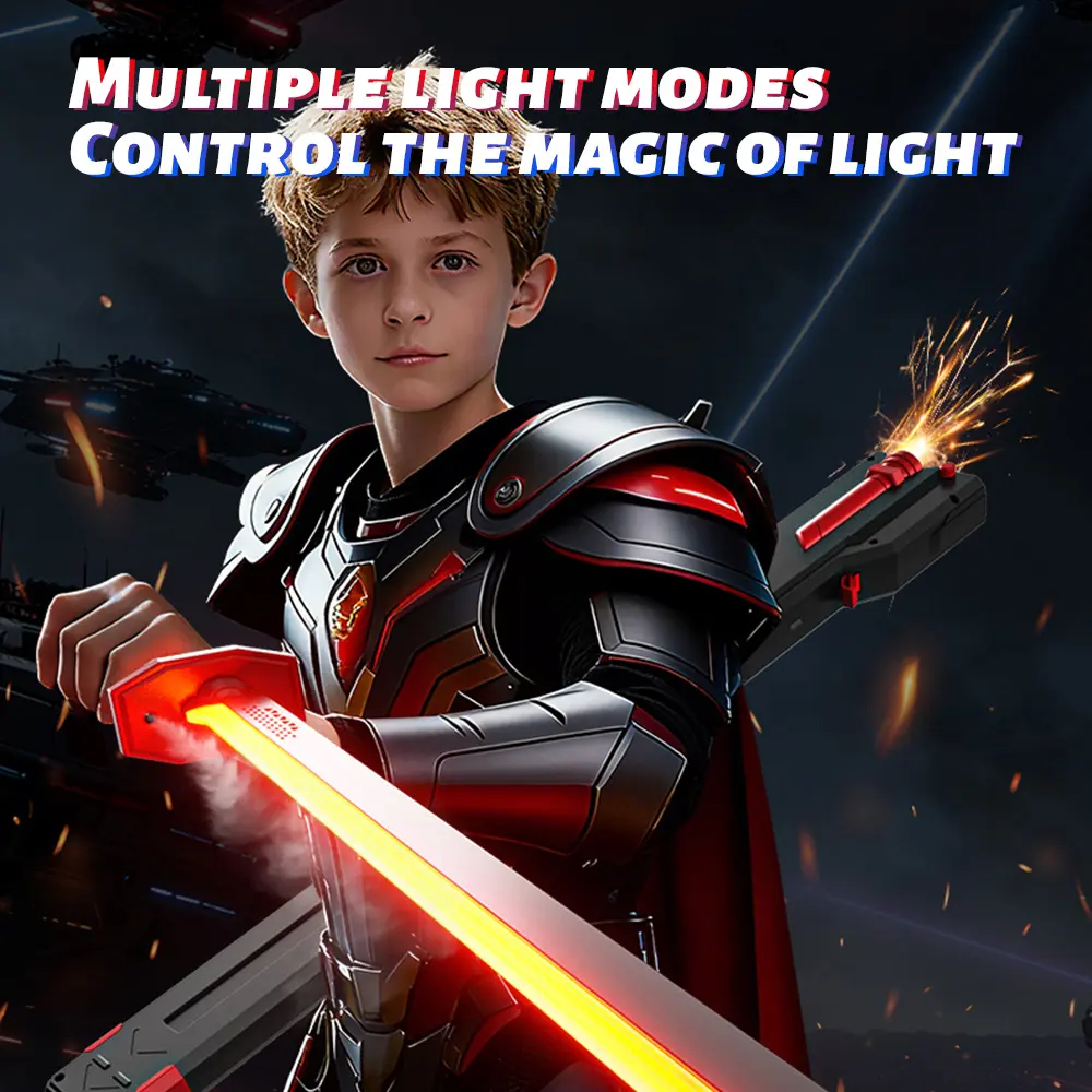 31.5in Handheld USB-C Rechargeable Lightsaber - Cyberpunk Neon LED Saber with Dynamic Lights, Spark Effects, Motion-Activated Sound, Single Button, Durable ABS Plastic, 5 Spare Flints, Collectible Cosplay Accessory for Anime Fans