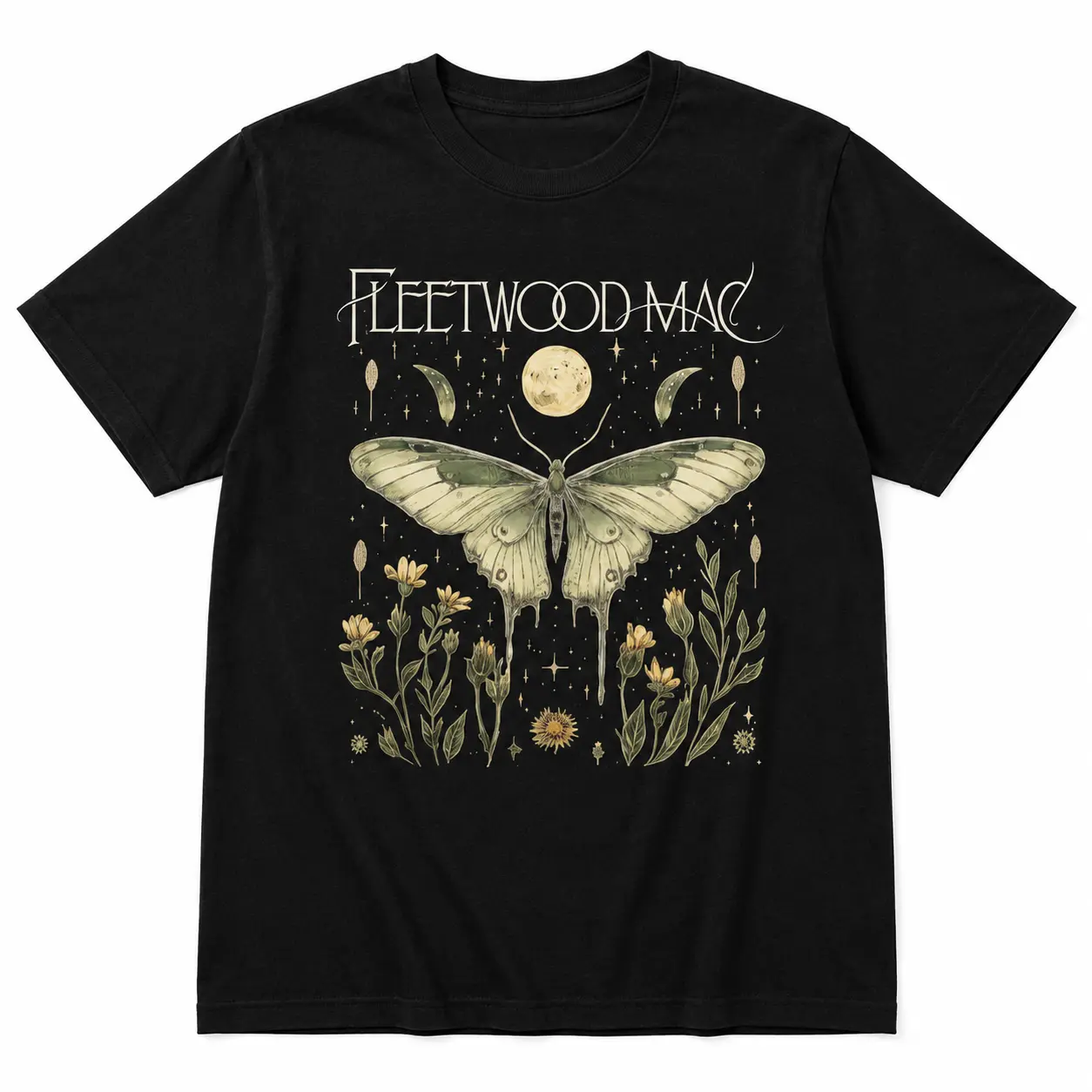Vintage Inspired Band Tee, Vintage Bands Retro Band Shirts, Gypsy TShirt, Rumours TShirt, Music Lover Gift, Floral Tee