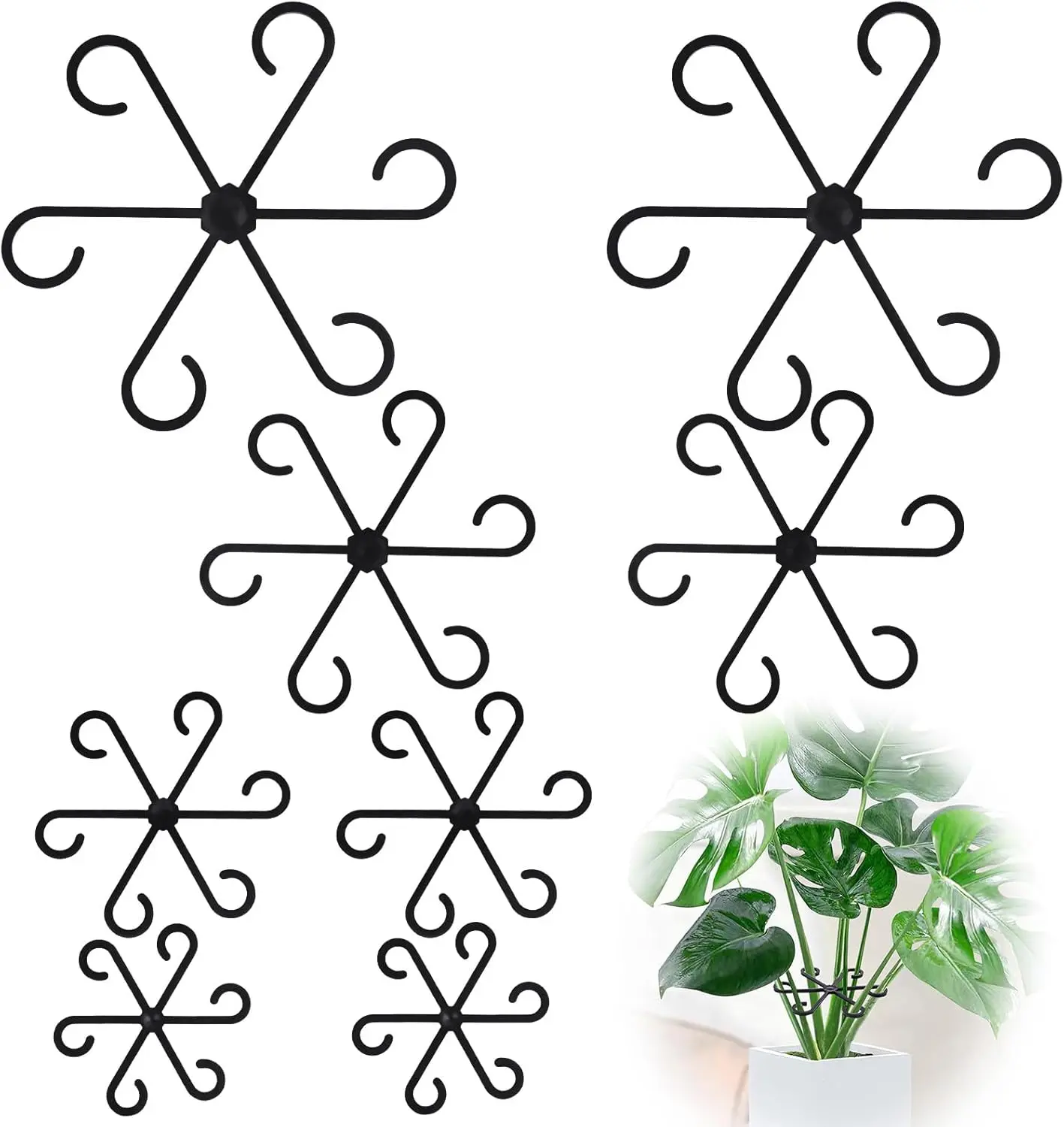 8PCs Plant Stem Support, Plant Support for Indoor Plants, Plastic Reusable Plant Stabilizer, Indoor Plants Accessories