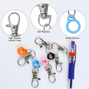 Silicone Pen Holder with Lobster Clasp, Multi-Color Pocket Clip Accessories, Multifunctional Pen Converter and Manager, Marker Pen Holder