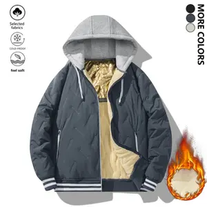 Men's Winter Hooded Fleece Lined Thick Warm Cotton Coat, Sonic Jacket, Durable Fashionable Autumn and Winter Jacket, Comfortable Casual Coat, Suitable for Outdoor Sports, Gym, and Everyday Wear, Thick Material, Wear-Resistant Fabric, Warm Coat, Men's Cott
