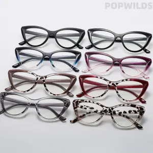Fashion Cat Eye Blue Light Blocking Glasses for Women, Trendy Color Block Clear Lens Eyewear, Lightweight Anti Blue Ray Computer Glasses, Retro Nerd Chic Eyeglasses for Office, Gaming, Reading, Screen Time & Daily Casual Wear