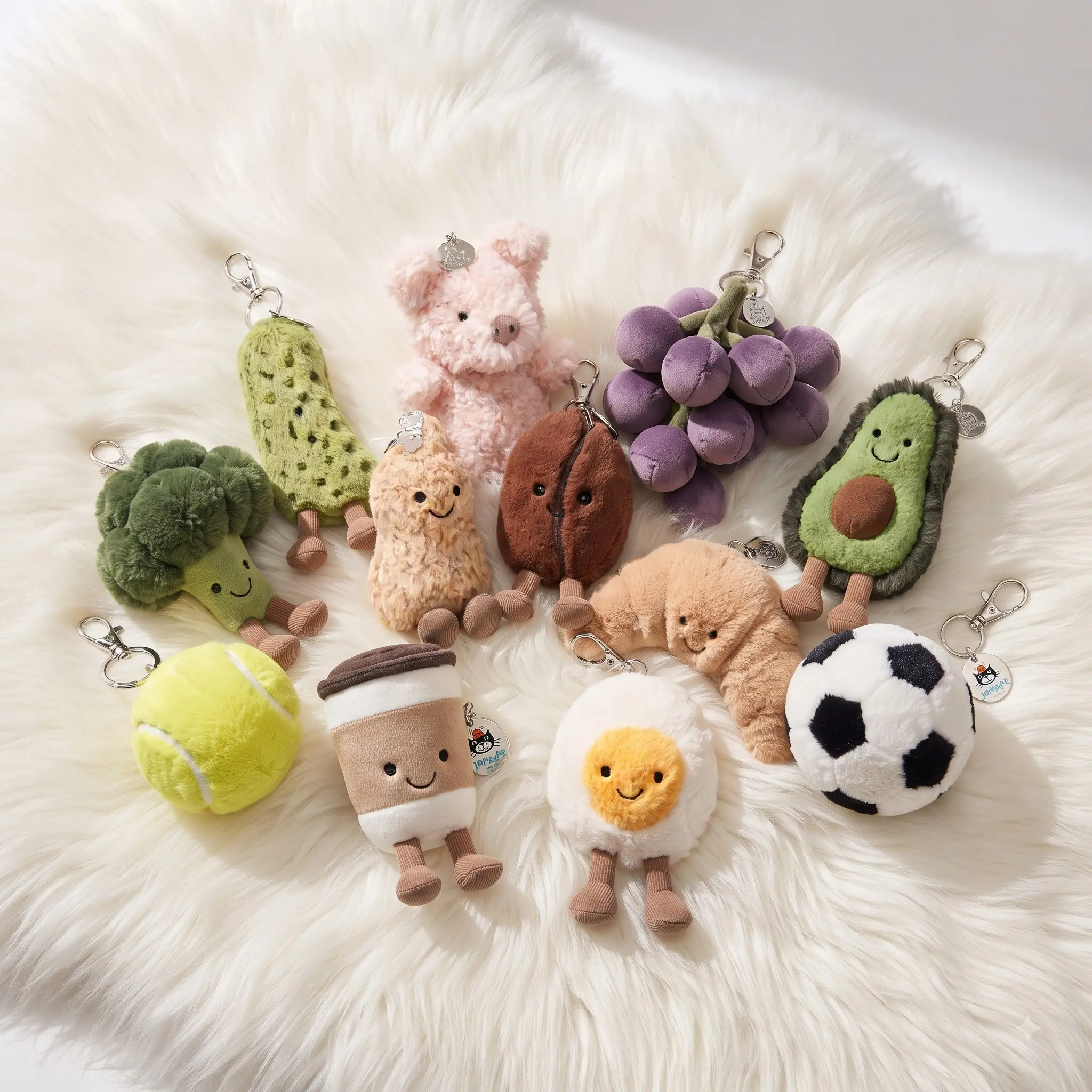 "Back To School" Keychain - Cute Animal or Food Stuffed Charm, Hanging Pendant for Car/Backpack, Fashion Student Gift Accessory