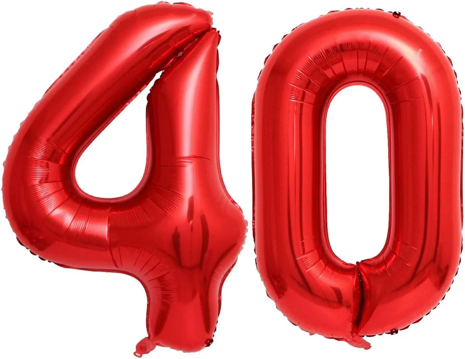 Red 40 Number Balloons,40 Inch 40 Balloons Foil Mylar Helium Big Red 40 Balloon Number for Birthday Party Anniversary Decorations