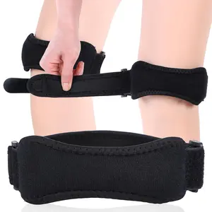Patella Tendon Knee Strap, Nylon Patella Bands for Basketball, Soft Silicone Padded Patellar Support Brace Knee Stabilizer, Knee Strap for Running Jumpers Weightlifting Squats Meniscus Tear
