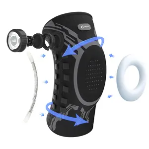 Kuangmi Knob Knee Brace for Pain Relief with Patella Gel Pad & Side Stabilizers, Adjustable Compression Sleeve for Arthritis, Joint Pain, Meniscus Tear, Professional Dial System, Left/Right Specific Design