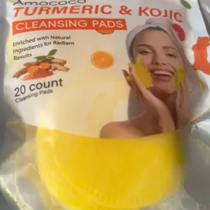 Turmeric & Kojic Acid Cleansing Pads - 20pcs Normal Skin Gentle Facial Cleanser Pads, Deep Clean, Soft Texture, Multi-Pack Skincare for Comfortable Use
