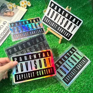Edgy “PARENTAL ADVISORY” Decal! Holographic, 15cm×9.5cm. A Must for Rap Culture Lovers. Stick on Gear To Show Bold Vibes. Popular in Street - Style Circles. Snag Now