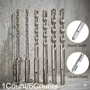 Heavy Duty Carbide Drill Bit Set, Masonry Drill Bit, 150mm Round Shank Impact Bits. Anti-Break Hammer Drill for Concrete, Tile, Stone & Metal. High Hardness, Wear-Resistant Tools for Construction & Auto Repair
