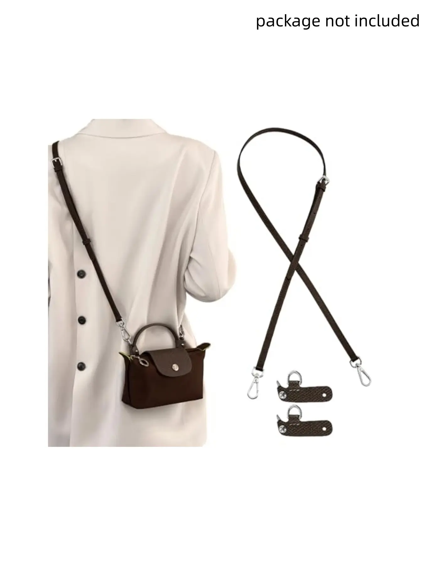 3-Piece Set Replacement Genuine Leather Bag Straps, Replacement Strap for Handbag, Crossbody Shoulder Strap Kit, Purse Shoulder Straps, Adjustable straps for Mini Handbag & MINI Tote Bag, Versatile Strap, DIY Handbag Accessories for women, gifts for women
