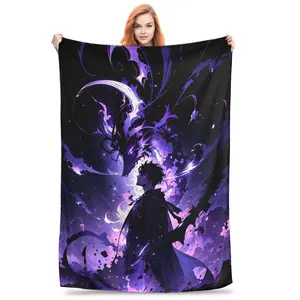 Shadow Monarch Collector Edition Solo Leveling Sung Jin Woo Blanket Premium Flannel Quilt Size Ultra Soft Multi Scene Use Limited Edition Anime Merch