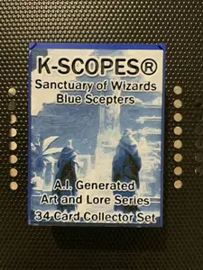 K-SCOPES Sanctuary of Wizards Blue Scepters Collectors Set NFT Bundle - AI Generated Art & Lore Series 34 Card Pack