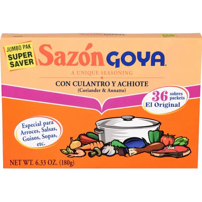 Food Seasoning With Coriander & Annatto 6.3 OZ, 36 Count - Flavor for Various Meats and Vegetables - Spice