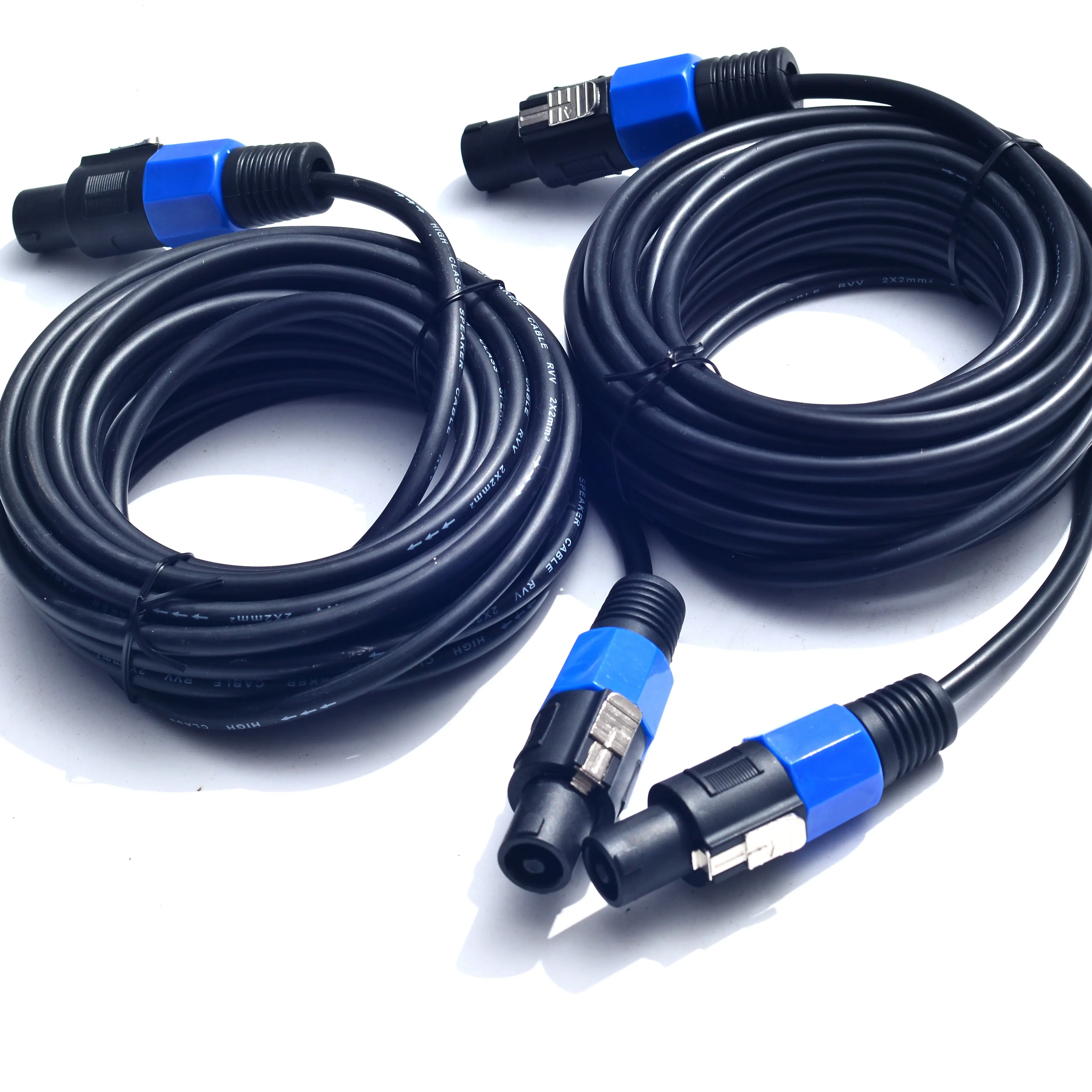 2Pack 25 ft Male Speakon Plug Audio Cables - 14AWG Heavy-Use DJ Speaker Equipment Cords with Twist-Lock Accessories