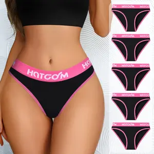 Hotcom Women's 3/5PCS Solid Color Panty Soft Comfy Breathable Knicker for Daily Wear Underwear for Women Essential Activewear