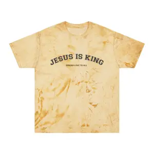 Color Blast T-Shirt Jesus Is King Spread Love To All Unisex Casual Cotton Top Women's Wear Medium Fit Soft Fabric  Streetwear Crewneck Short Sleeve