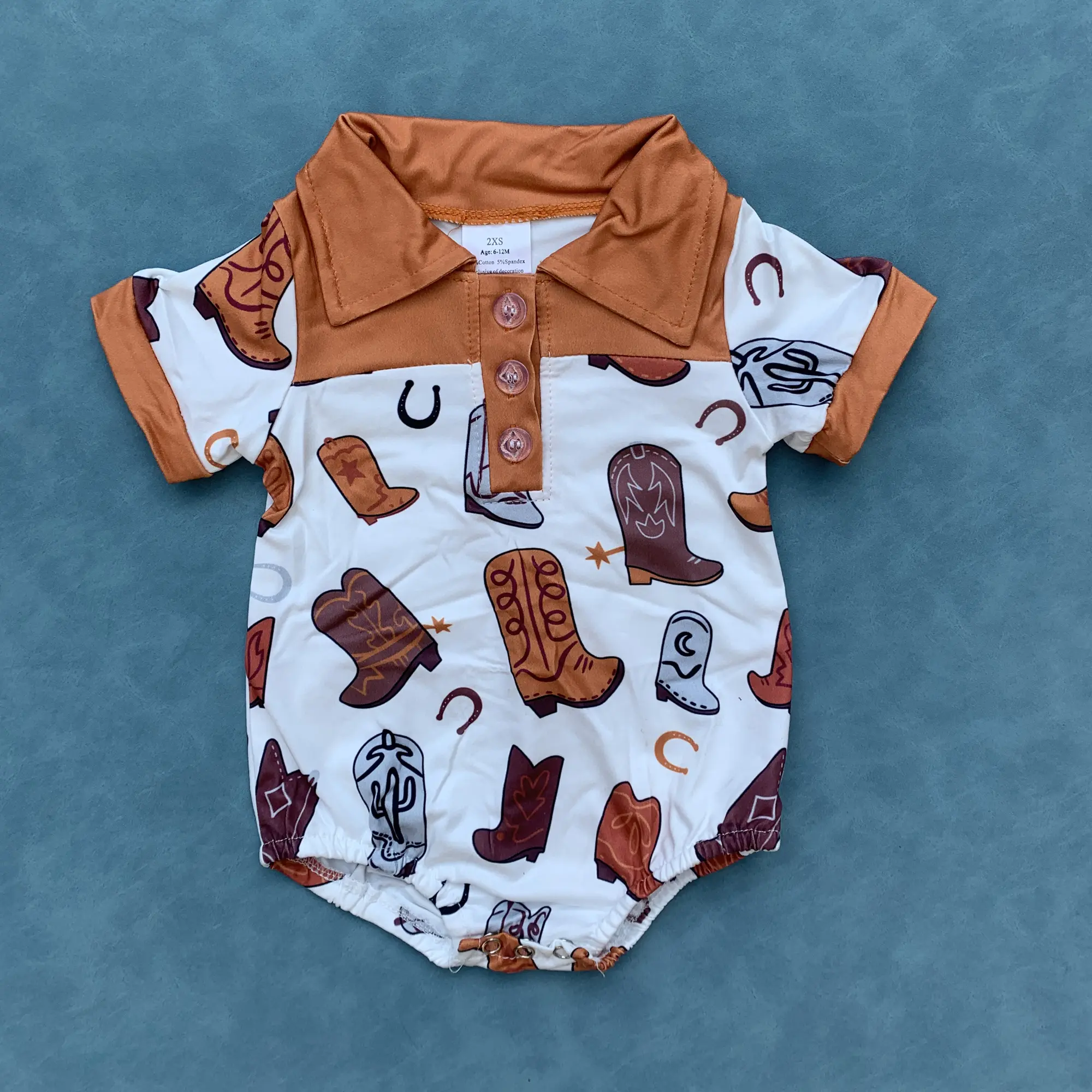 Western cowboy baby summer romper Western cowboy baby summer romper