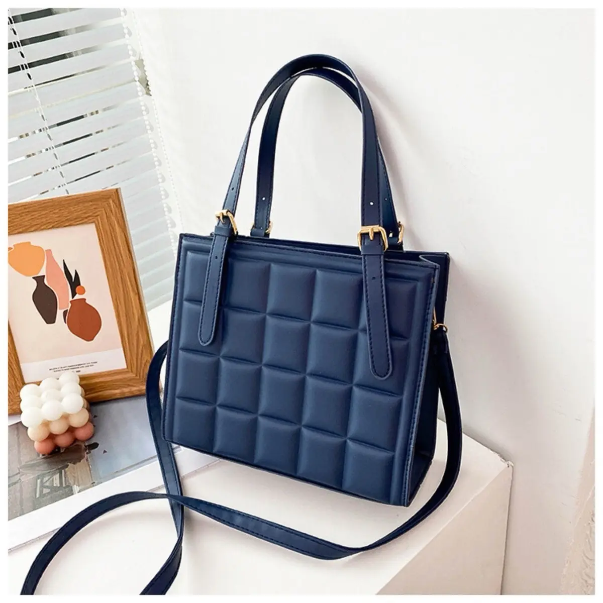 Window Pane Purse | Blue | Handbag | Multi Wear