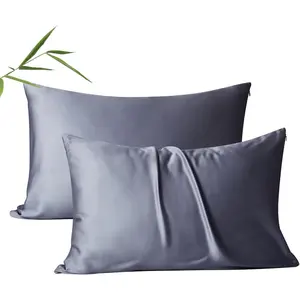 4 Pack Cooling Pillow Cases,Viscose Derived from Bamboo Pillow Protectors King Size Set of 4, 400 Thread Count Soft Silky Breathable Summer Pillow Cover wi