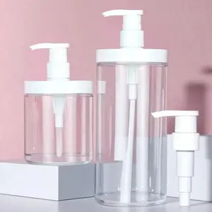 1pc 500-1000ML Wide Mouth Pressure Pump Bottle, Hospital Use, Large Cap Pump Head, Suitable for Shampoo, Shower Gel, Back-To-School Essential, Soap Dispenser