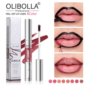 OLIBOLLA 8-Shade Matte Peel Off & Duo Lip Tint - Water Proof Colored Liquid Lipliner, Long-Lasting Lipliner, Plumping Contouring Makeup, Smudge-Proof Mess-Free Semi-Permanent Stain