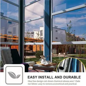 Window Glass Film, 1 Roll Heat-Insulation, Anti-Peeping & Sunshade Window Film, Balcony & Office One-Way Perspective Sticker Film, Privacy Window Film