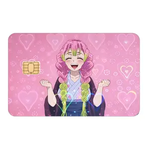 Demon Hunter Debit Card Skin Cover, Mitsuri Kanroji Credit Card Sticker, Lightning Style Card Cover, Ultra Thin Waterproof Scratch Resistant, Gift for Anime Fans