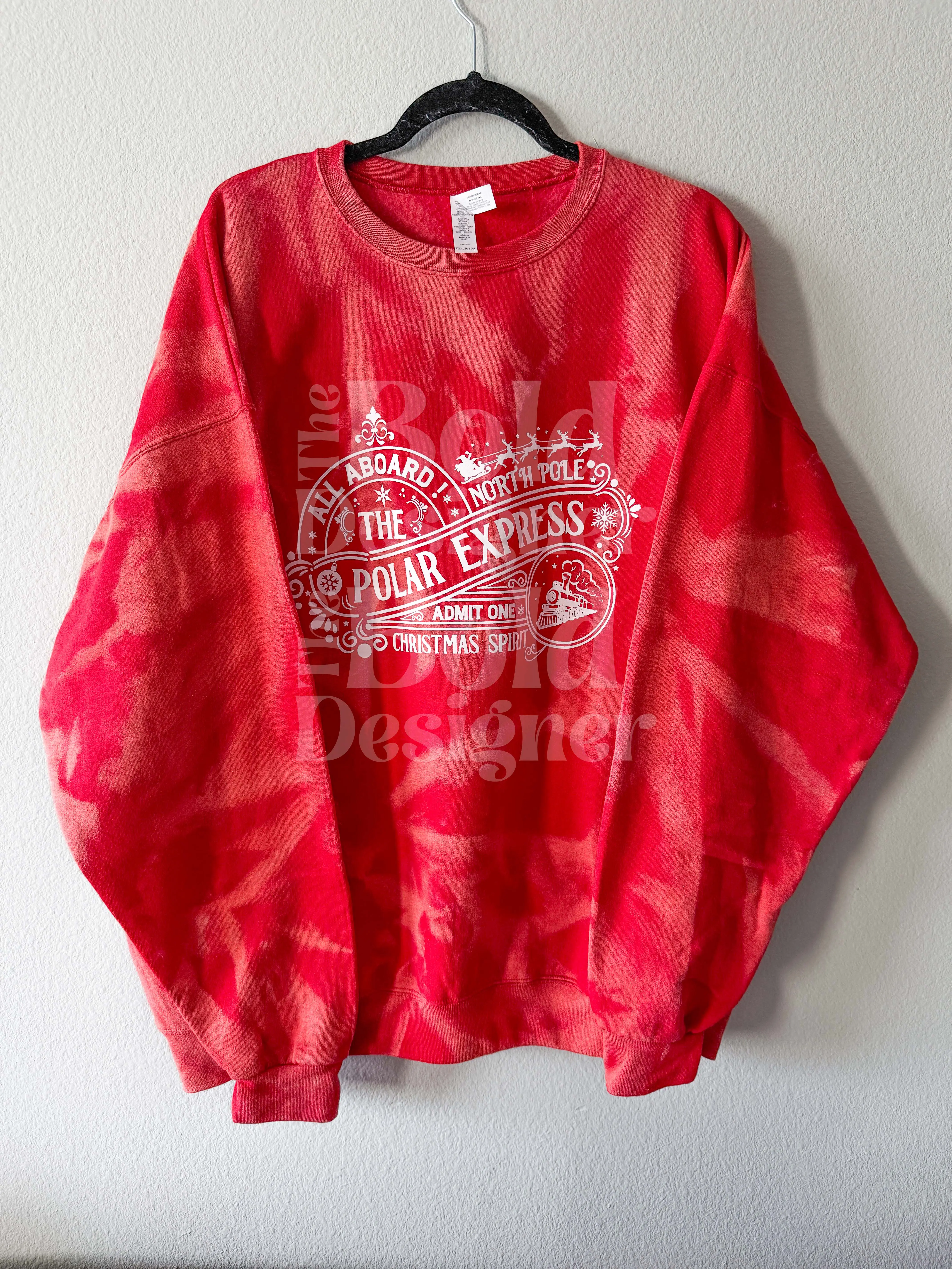 All Aboard The Polar Express Reverse Dye Sweatshirt